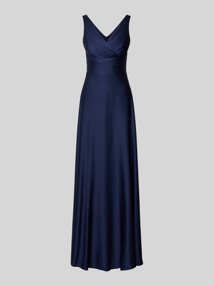 TROYDEN COLLECTION Abendkleid mit V-Ausschnitt und verlängertem Rücken Marine 2
