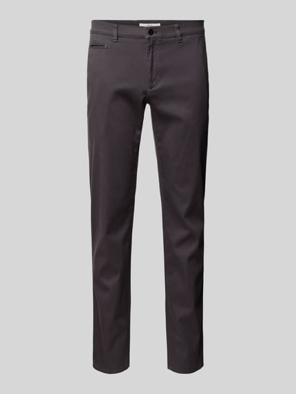 Brax Chinosy o kroju slim fit z wpuszczanymi kieszeniami w stylu francuskim model ‘Fabio’ Antracytowy 2