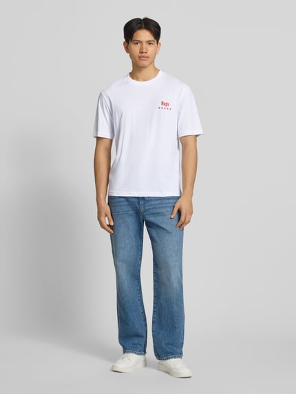 HUGO Blue Regular Fit T-Shirt aus reiner Baumwolle Modell 'NUCAVO' Weiss 1