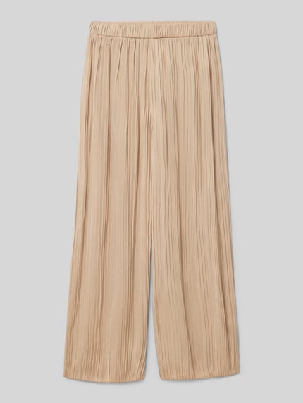 s.Oliver RED LABEL Loose fit brede broek met plissé-look Camel - 1