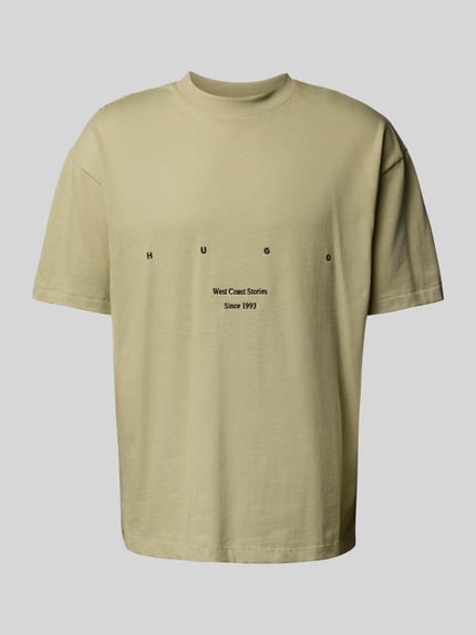 HUGO T-Shirt mit Rundhalsausschnitt Modell 'Duwrite' Hellgruen 2