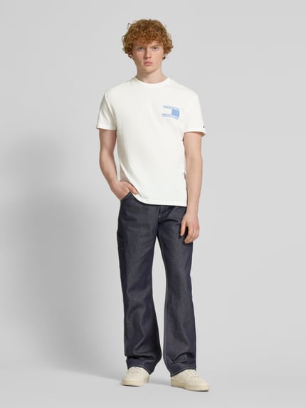 Tommy Jeans Regular Fit T-Shirt aus reiner Baumwolle Offwhite 1