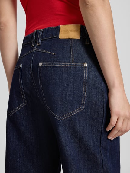 REVIEW Relaxed Fit Jeans mit Eingrifftaschen Dunkelblau 3