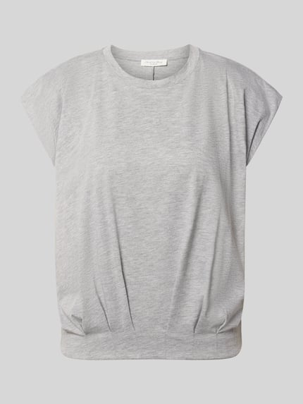 Christian Berg Woman T-Shirt mit Rundhalsausschnitt und Kappärmeln Mittelgrau Melange 2