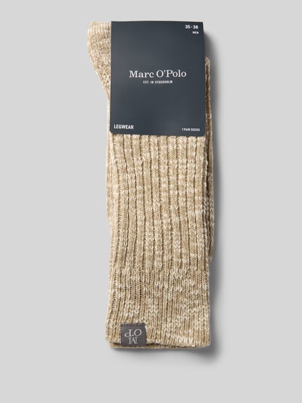 Marc O'Polo Socken mit Label-Patch Beige 3