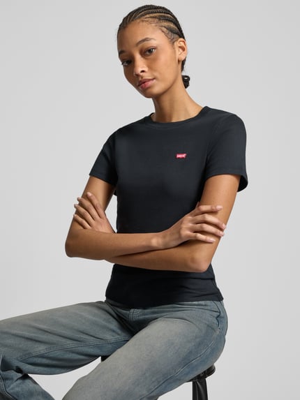 Levi's® T-shirt met Labelpatch Model 'Cavia' Zwart - 3
