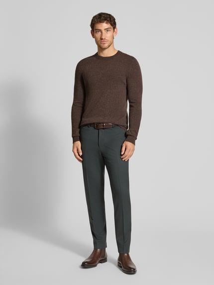 MCNEAL Gebreide pullover van wolmix met kasjmiermix Chocoladebruin gemêleerd - 1