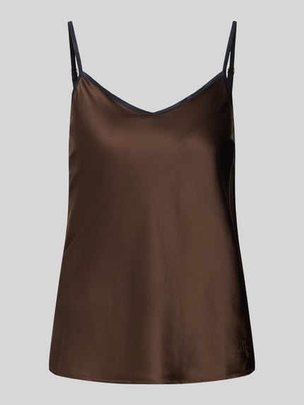 Marc O'Polo Pyjama-Top mit verstellbaren Spaghettiträgern Dunkelbraun 1