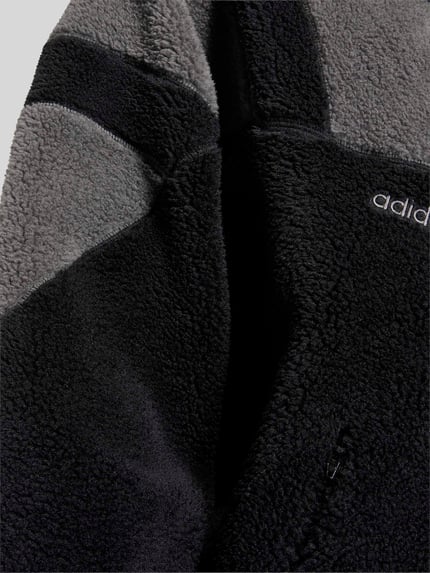 adidas Originals Loose Fit Sweatjacke mit weichem Fleece-Innenfutter Black 5