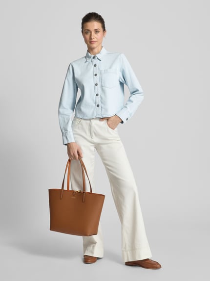 My Essential Wardrobe Regular Fit Jeansbluse mit Brusttasche Modell 'Winnie' Hellblau 1