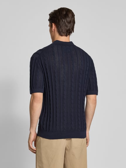 JACK & JONES Premium Koszulka polo z imitacji dzianiny model ‘MASON’ Ciemnoniebieski 5