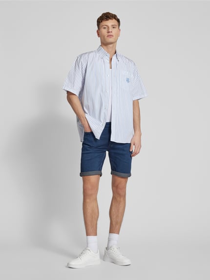 JACK & JONES Korte regular fit jeans in 5-pocketmodel Donkerblauw - 1