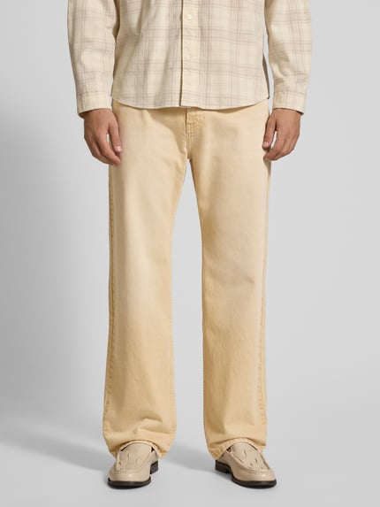 REVIEW Straight Fit Jeans aus reiner Baumwolle im 5-Pocket-Design Sand 4