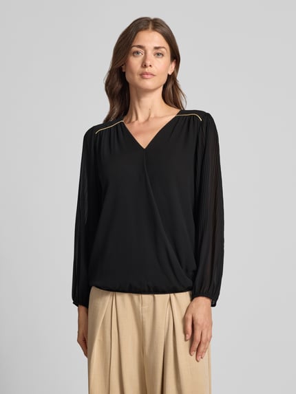 ZABAIONE Bluse mit V-Ausschnitt Modell 'Be44rtaa' Black 4