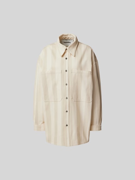 oversized overhemdblouse met streepmotief Shop The Look MANNEQUINE