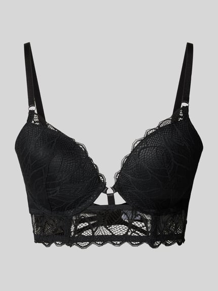 LASCANA Push-Up-BH mit Spitzenbesatz Modell 'Alicia' Black 1