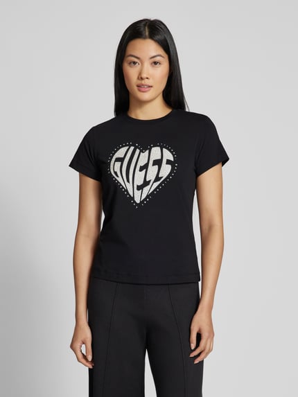 GUESS Activewear T-Shirt mit Label-Detail Modell 'JULIA' Black 4