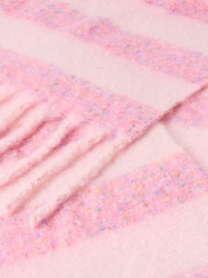 PIECES Schal mit Fransenabschluss Rosa Melange 2