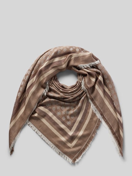 GUESS Sjaal van viscose met labeldetail, model 'KEFIAH' Lichtbruin - 1