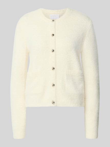 Jake*s Collection Regular fit gebreid jack met viscose-anteil Offwhite - 2