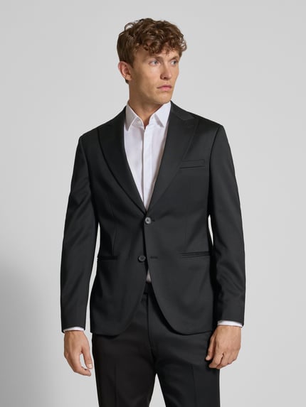 MCNEAL Regular Fit Sakko aus Satin Black 4