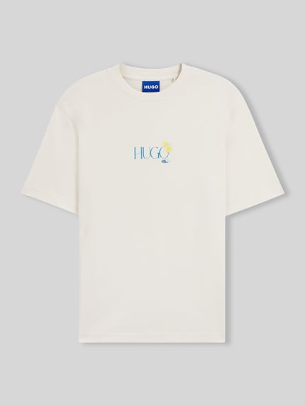 HUGO Blue regular fit T-shirt met rugprint model 'NULAXO' Offwhite - 2