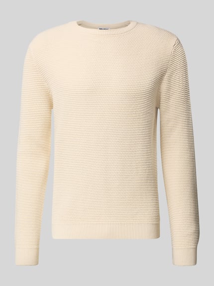 REVIEW Sweter z dzianiny z fakturowanym wzorem Écru 2