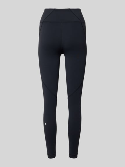 Produktfoto, Legginsy z dodatkiem streczu model 'SHKOUT' od Salomon, elastyczna mieszanka materiałów, krój dopasowany, pas elastyczny, nadruk z logo