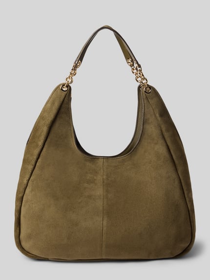 Produktfoto, Handtasche aus echtem Leder Modell 'ELLIE' von MICHAEL Michael Kors in Olive, samtige Textur, Label-Applikation, goldene Details