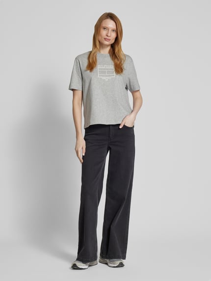 Tommy Hilfiger T-shirt van zuiver katoen Middengrijs - 1