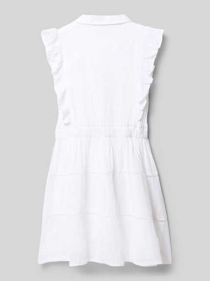GUESS Knielanges Kleid mit Schmetterlingsärmeln Weiss 3