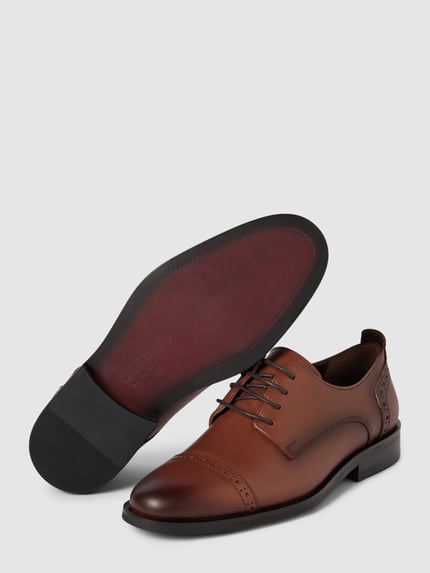 G.O.L. Derby schoenen van leer met vetersluiting Cognac - 4
