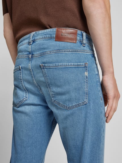 BOSS Slim Fit Jeans mit Label-Patch Modell 'Delaware' Hellblau 3