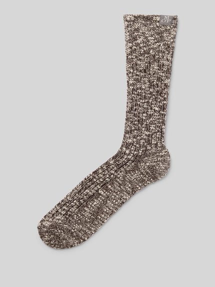 Marc O'Polo Socken mit Label-Patch Dunkelbraun 1