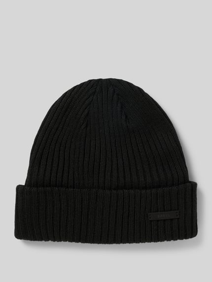 Barts Beanie met labeldetail, model 'WILBERT' Zwart - 1