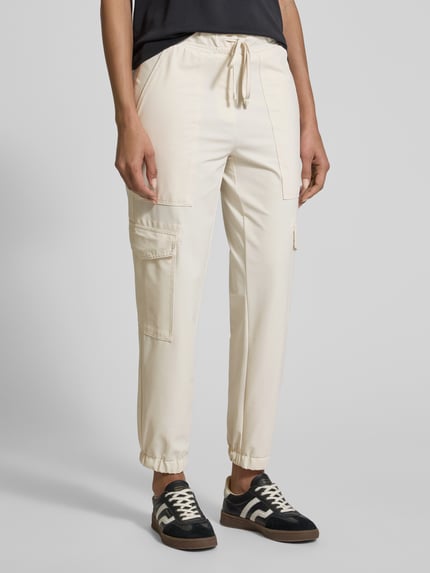 CAMBIO Tapered fit joggingbroek met verkort model, model 'KARO' Zand - 4