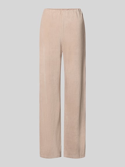 Productfoto, stoffen broek met elastische band Model 'In44a' van ZABAIONE, materiaalmix met stretch, wide leg fit, beige, effen structuur