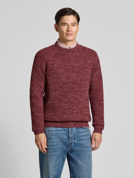 Barbour Strickpullover aus reiner Wolle Modell 'BARBOUR HORSEFORD' Rot 4