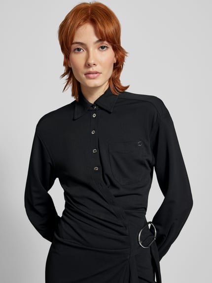 Rabanne Maxi-jurk met platte kraag Zwart - 3