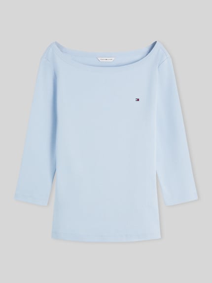 Tommy Hilfiger regular fit 3/4-shirt van puur katoen Lichtblauw - 2