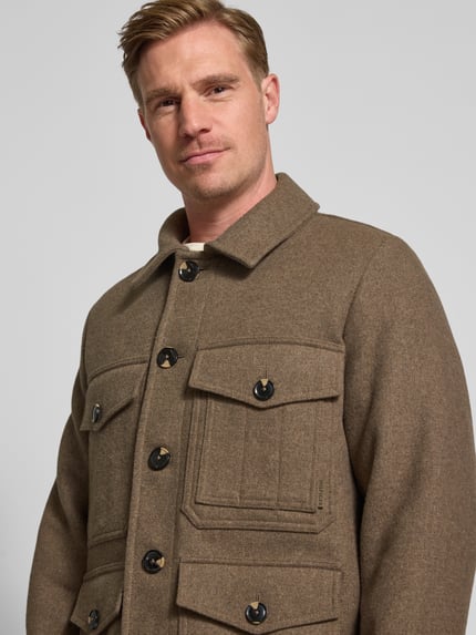 Tommy Hilfiger Kurtka o kroju regular fit z mieszanki wełny Szarobrązowy 3