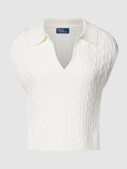 Polo Ralph Lauren Pullunder aus Baumwoll-Mix mit Kaschmir-Anteil Ecru 2