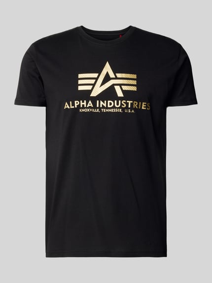 Alpha Industries T-shirt z nadrukiem z logo Czarny 2