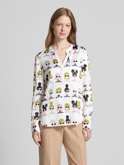 HERZENS Blouseshirt van zijdemix Offwhite - 4