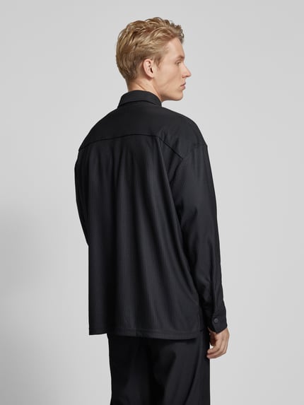 ONLY & SONS Relaxed fit overhemdjack met plissévouwen, model 'KARI' Zwart - 5