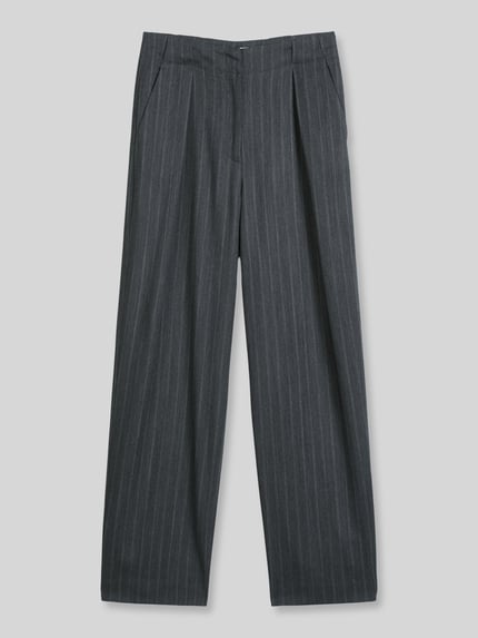 Marc O'Polo Regular Fit Hose aus Wolle mit Bundfalten Anthrazit 2