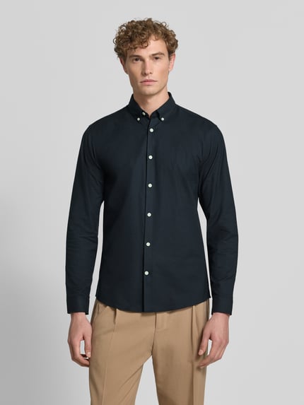 Lindbergh Regular Fit Freizeithemd aus Baumwoll-Mix Modell 'Oxford' Black 4