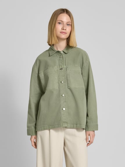 s.Oliver RED LABEL Kurtka jeansowa o kroju relaxed fit z kieszeniami na piersi Khaki 4