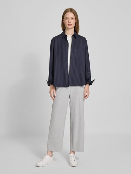 TONI Stoffen broek met verkorte pasvorm, model 'SUE' Lichtgrijs gemêleerd - 1