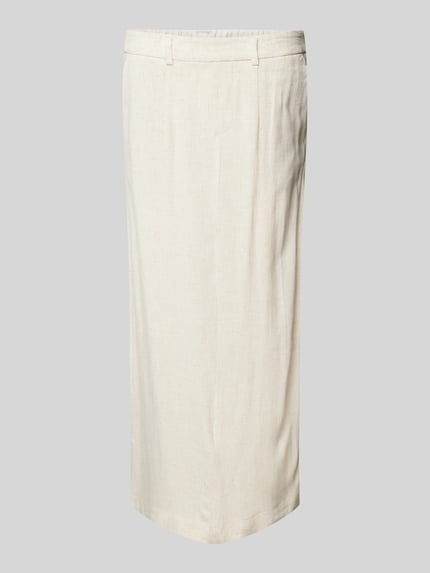 OBJECT Midirok van viscose in effen design, model 'Sanne' Beige - 2